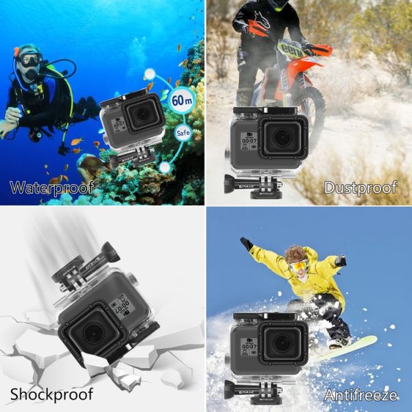 PULUZ for GoPro HERO (2018) / HERO7 Black / 6 / 5 60m Underwater Waterproof Housing Diving Protective Case with Buckle Basic Mount & Screw - Image 6