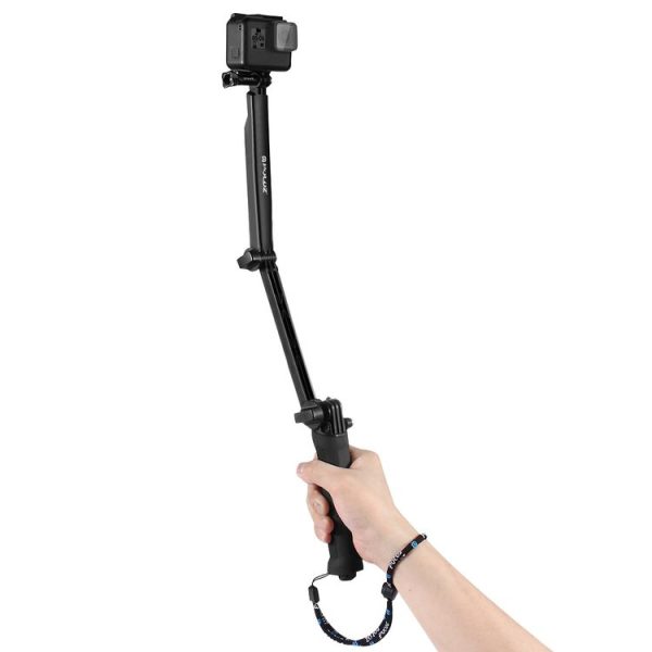 PULUZ 3-Way Grip Foldable Tripod Selfie-stick Extension Monopod for GoPro, Insta360 ONE R, DJI Osmo Action and Other Action Cameras, Length: 20-58cm - Image 10