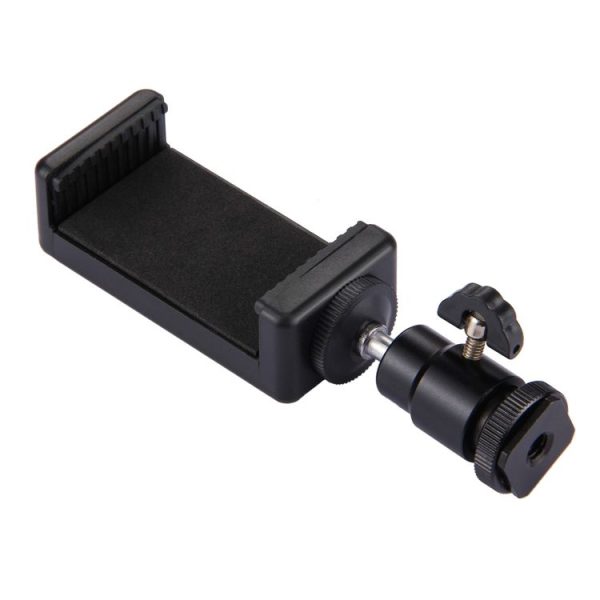 PULUZ 1 / 4 inch Hot Shoe Tripod Head + Tripod Stand Clamp for iPhone, Samsung, Huawei, HTC, 5.5cm - 8cm Width Smartphones - Image 2