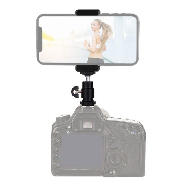 PULUZ 1 / 4 inch Hot Shoe Tripod Head + Tripod Stand Clamp for iPhone, Samsung, Huawei, HTC, 5.5cm - 8cm Width Smartphones - Image 7
