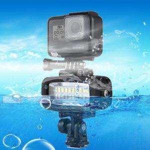 PULUZ 20 LEDs 40m Waterproof IPX8 Studio Light Video & Photo Light with Hot Shoe Base Adapter & Quick Release Buckle & Long Screw & 2 x Filter Plates for GoPro HERO10 Black / HERO9 Black / HERO8 Black / HERO7 / 6 / 5 / 5 Session / 4 Session / 4 / 3+ / 3 / 2 / 1, Xiaoyi and Other Action Cameras
