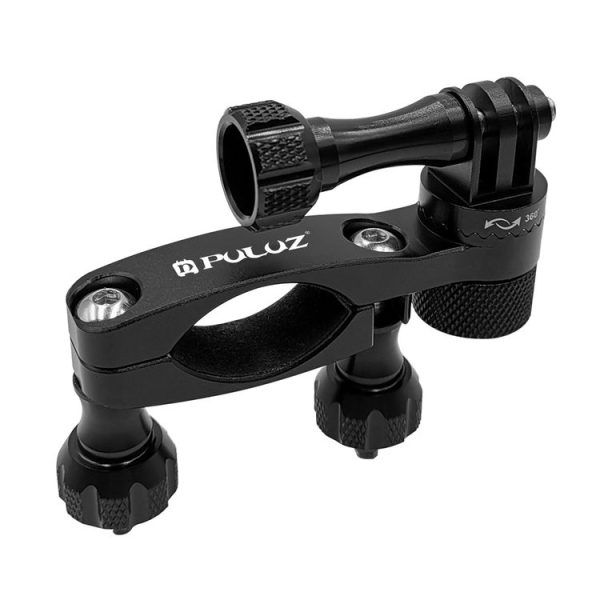 PULUZ 360 Degree Rotation Bike Aluminum Handlebar Adapter Mount with Screw for GoPro, Insta360, DJI and Other Action Cameras (Black) - Image 3