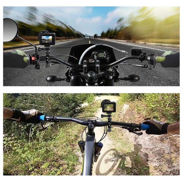 PULUZ 360 Degree Rotation Bike Aluminum Handlebar Adapter Mount with Screw for GoPro, Insta360, DJI and Other Action Cameras (Black) - Image 9