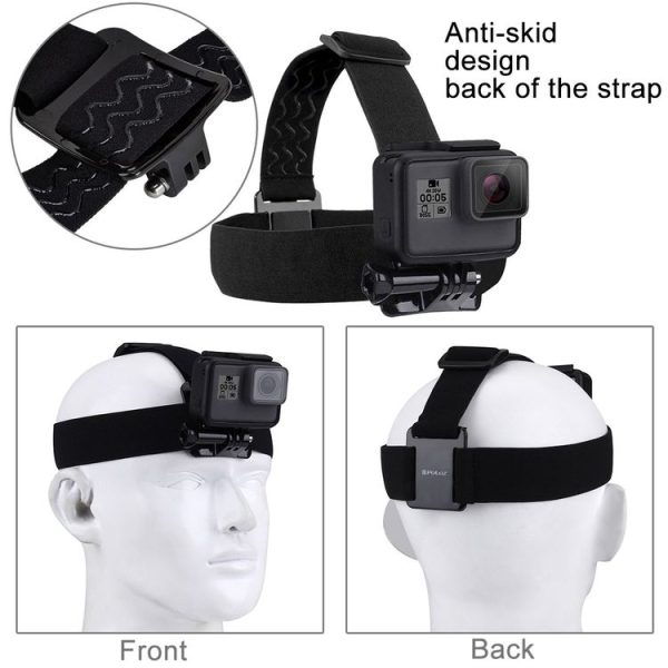 PULUZ Elastic Mount Belt Adjustable Head Strap for GoPro, Insta360 ONE R, DJI Osmo Action and Other Action Cameras - Image 6