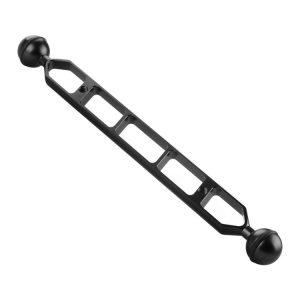 PULUZ 11.0 inch 27.9cm Aluminum Alloy Dual Balls Arm, Ball Diameter: 25mm (Black)