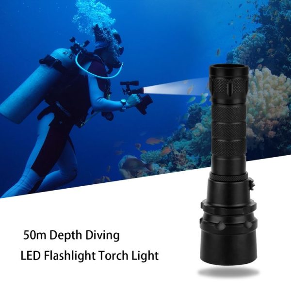 PULUZ 1000LM Aluminum Alloy 50m Depth Diving LED Flashlight Cold White Light Torch Light - Image 5