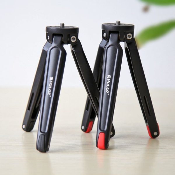 PULUZ Pocket Mini Metal Desktop Tripod Mount with 1 / 4 inch to 3 / 8 inch Thread Adapter Screw for DSLR & Digital Cameras, Adjustable Height: 4.5-15cm, Max Load: 20kg (Black) - Image 15