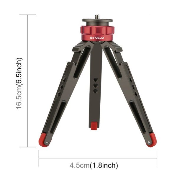 PULUZ Desktop Vlogging Live Tripod Holder with Cold Shoe Bases for DSLR & Digital Cameras, Adjustable Height: 7.5-14.5cm - Image 2