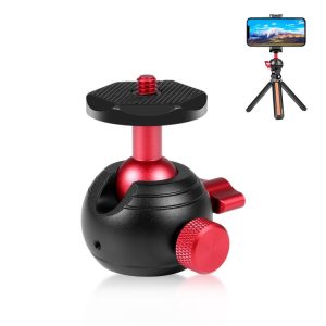 PULUZ 360 Degree Panoramic Metal Tripod Ball Head Adapter (Red)