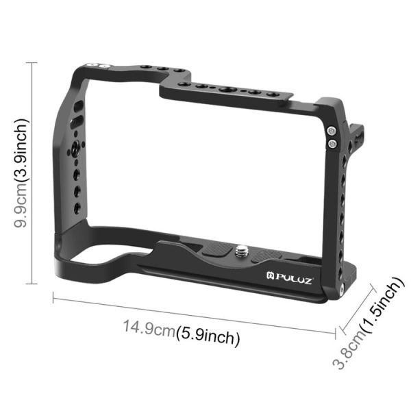 Canon EOS-RP PULUZ Metal Camera Cage Stabilizer Rig (Black) - Image 2
