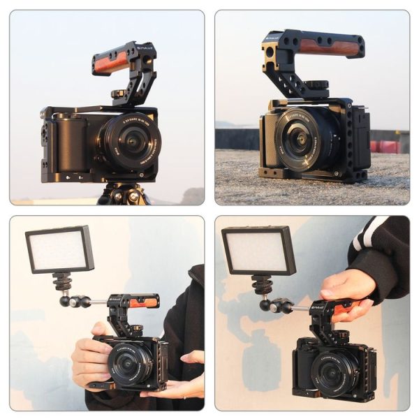 PULUZ 3 / 8 inch Camera Wooden Top Handle with Cold Shoe Mount (Black) - Image 7
