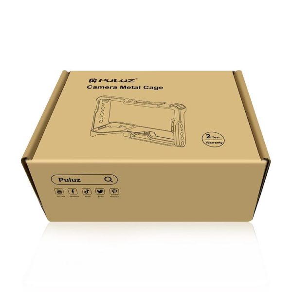 Sony Alpha 7C / ILCE-7C / A7C PULUZ Wood Handle Metal Camera Cage Stabilizer Rig - Image 8