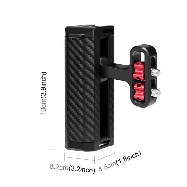 PULUZ Universal Camera Metal Side Handle with Cold Shoe Mount for Camera Cage Stabilizer (Black) - Image 2