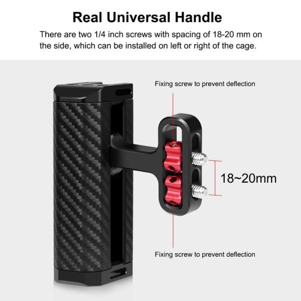 PULUZ Universal Camera Metal Side Handle with Cold Shoe Mount for Camera Cage Stabilizer (Black) - Image 5
