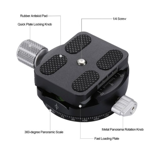 PULUZ Aluminum Alloy Quick Release Plate for Panoramic Head (Grey) - Image 5
