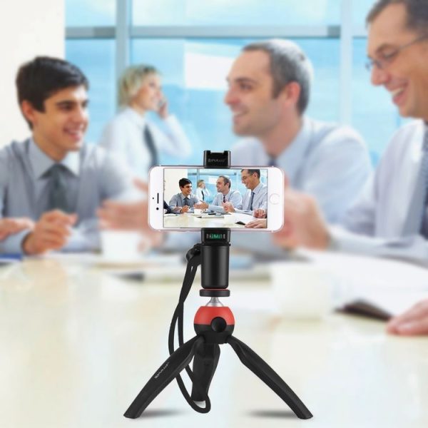 PULUZ Vlogging Live Broadcast Handheld Grip Selfie Rig Stabilizer ABS Tripod Adapter Mount with Cold Shoe Base & Wrist Strap - Image 8