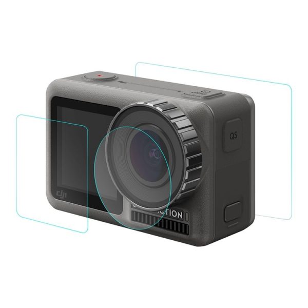 PULUZ Lens + Front and Back LCD Display 9H 2.5D Tempered Glass Film for DJI Osmo Action