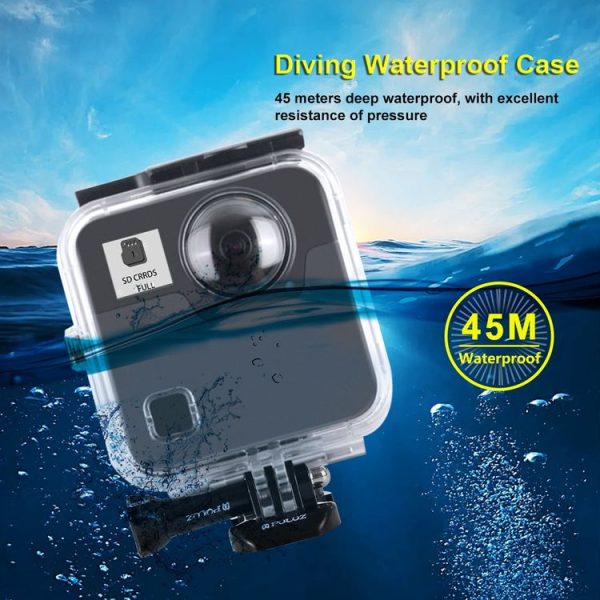 PULUZ 45m Underwater Waterproof Shockproof Housing Diving Case for GoPro Fusion, with Buckle Basic Mount & Screw - Image 6