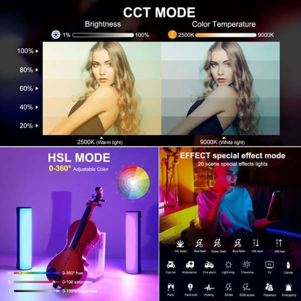 PULUZ 17cm Photo Handheld Full Color RGB Stick Light Magnetic LED Fill Light - Image 4