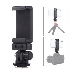 PULUZ 1 / 4 inch Screw Thread Cold Shoe Tripod Mount Adapter with Phone Clamp