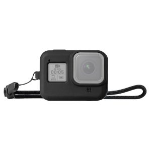 PULUZ Silicone Protective Case Cover with Wrist Strap for GoPro HERO8 Black (Black)