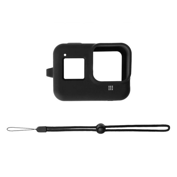 PULUZ Silicone Protective Case Cover with Wrist Strap for GoPro HERO8 Black (Black) - Image 5