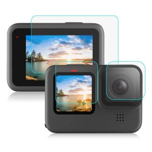 PULUZ for GoPro Hero12 Black / 11 Black / 10 Black / 9 Black Lens + LCD Display 9H 2.5D Tempered Glass Film