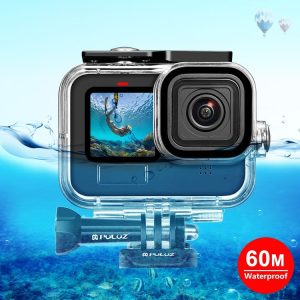 GoPro HERO13 Black / 12 Black / 11 Black / 10 Black / 9 Black PULUZ 60m Waterproof Housing Protective Case with Buckle Basic Mount & Screw