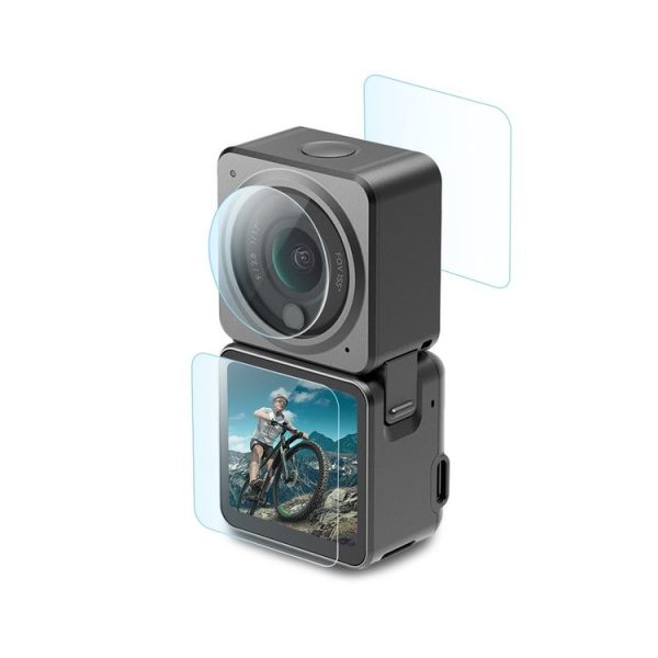 PULUZ 3 in 1 Lens + Front and Back LCD Display 9H 2.5D Tempered Glass Film for DJI Action 2 - Image 2