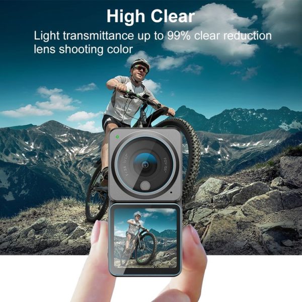 PULUZ 3 in 1 Lens + Front and Back LCD Display 9H 2.5D Tempered Glass Film for DJI Action 2 - Image 6