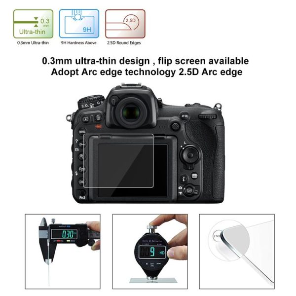 PULUZ 2.5D 9H Tempered Glass Film for Nikon D7100, Compatible with Nikon D5 / D500 / D7100 / D610 / D600 / D750 / D810 / D800 / D800E / D850 / D4S / D5200 / D5100 / P530 / P510, Fujifilm HS33 / HS35 / GFX50S / S1700 / S1770 / S2900 / S2950 / S4000 / HS20 / HS22 / SX420IS / 530HS / 410IS / 430IS / 420IS - Image 6