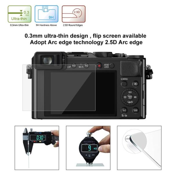 PULUZ 2.5D 9H Tempered Glass Film for Panasonic DMC-LX100, Compatible with Panasonic GF2 / GF3 / GF5 / GF6 / WEA / GM1 / FL1GK / GX7 / GF9 / GF8 / GF7 / GM1S / TZ70 / TZ90 / TZ85 / FZ85 / TZ57 - Image 6