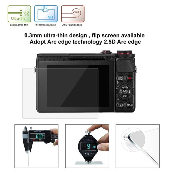 PULUZ 2.5D 9H Tempered Glass Film for Canon G7X, Compatible with Canon G3X / G9X / G5X / G7XII / G9XII / G1X Mark III / M6 / M100 / M50 / EOS RP / M6 Mark II - Image 6