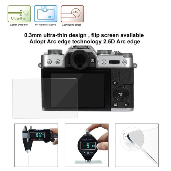 PULUZ 2.5D 9H Tempered Glass Film for Fujifilm X-T10, Compatible with Fujifilm X-A1 / X-A2 / X-M1 / X30 / X-T20 / X-E3, Nikon S2, Casio ZS240 / ZS210 / ZS190 - Image 6