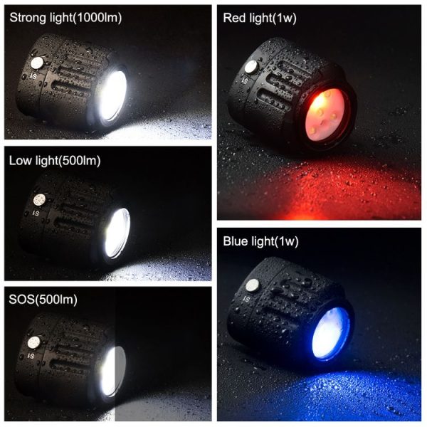 PULUZ 40m Underwater LED Photography Fill Light 1000LM 3.7V / 1100mAh Diving Light for GoPro, Insta360, DJI and Other Action Cameras (Black) - Image 4