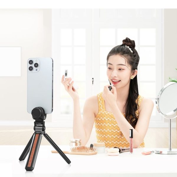 PULUZ Inlaid Wood Desktop Vlogging Live Tripod Holder with Tripod Head (Black) - Image 6