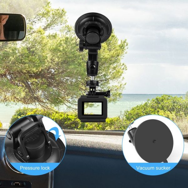 PULUZ Car Suction Cup Mount with Phone Clamp / Screw / Tripod Adapter - Image 5