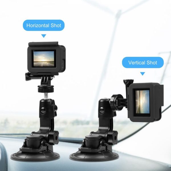 PULUZ Car Suction Cup Mount with Phone Clamp / Screw / Tripod Adapter - Image 6