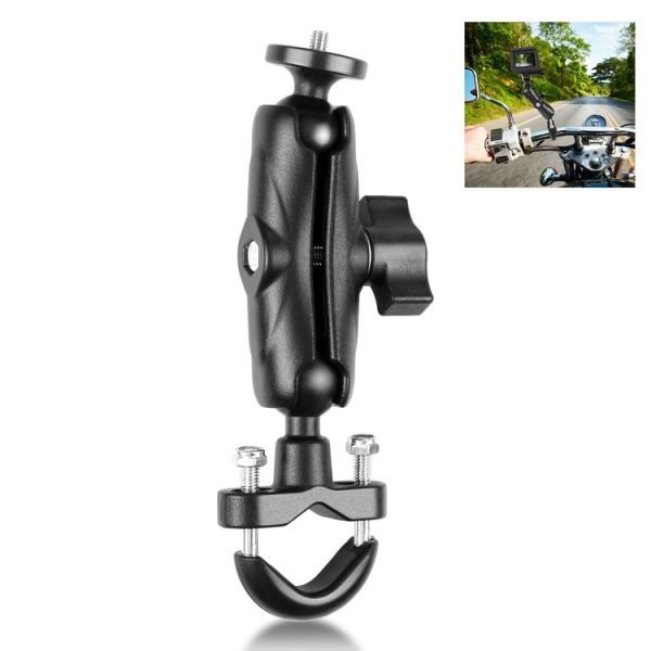 PULUZ Motorcycle Handlebar Fixed Mount U-Bolt Base Holder for GoPro and Other Action Cameras (Black)