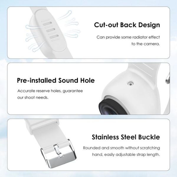 Insta360 GO 3 / GO 3S PULUZ Camera Silicone Case Wristband Bicycle Strap Extension Mount (White) - Image 4