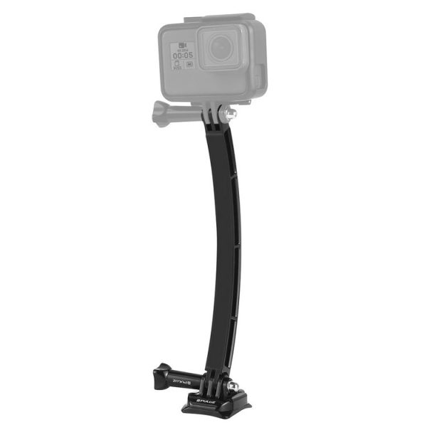 PULUZ Outdoor Motorcycle Cycling Helmet Extension Arm Set for PULUZ Action Sports Cameras Jaws Flex Clamp Mount for GoPro, Insta360, DJI and Other Action Cameras