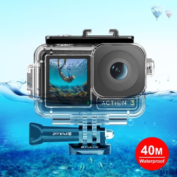 DJI Osmo Action 5 Pro / 3 / 4 PULUZ 40m Underwater Waterproof Housing Diving Case with Cold Shoe & Buckle Basic Mount & Screw