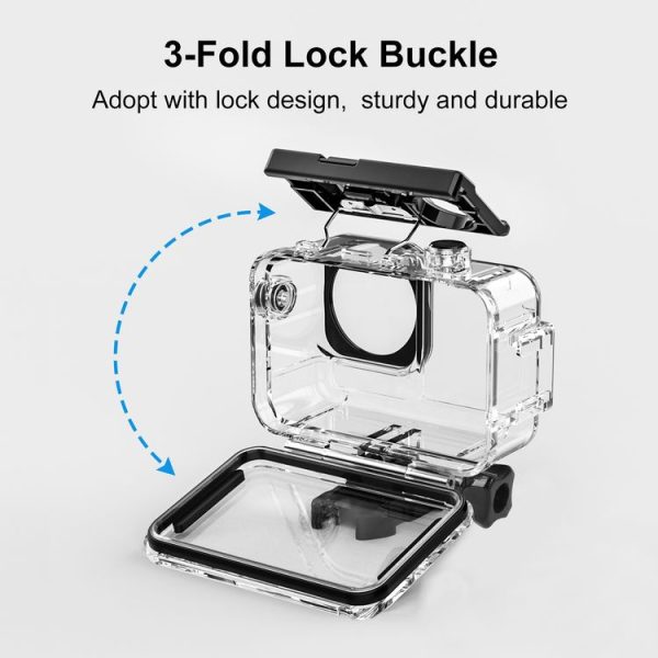 DJI Osmo Action 5 Pro / 3 / 4 PULUZ 40m Underwater Waterproof Housing Diving Case with Cold Shoe & Buckle Basic Mount & Screw - Image 3