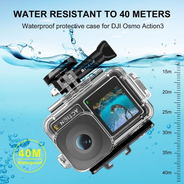 DJI Osmo Action 5 Pro / 3 / 4 PULUZ 40m Underwater Waterproof Housing Diving Case with Cold Shoe & Buckle Basic Mount & Screw - Image 5