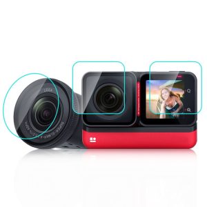 Insta360 One RS PULUZ 3 in 1 Screen + 4K Lens + Leica Lens Tempered Glass Film (Transparent)