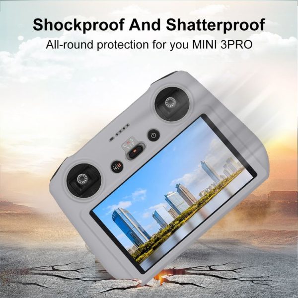 DJI Mini 3 Pro / DJI RC with Screen PULUZ Silicone Protective Case (Grey) - Image 4