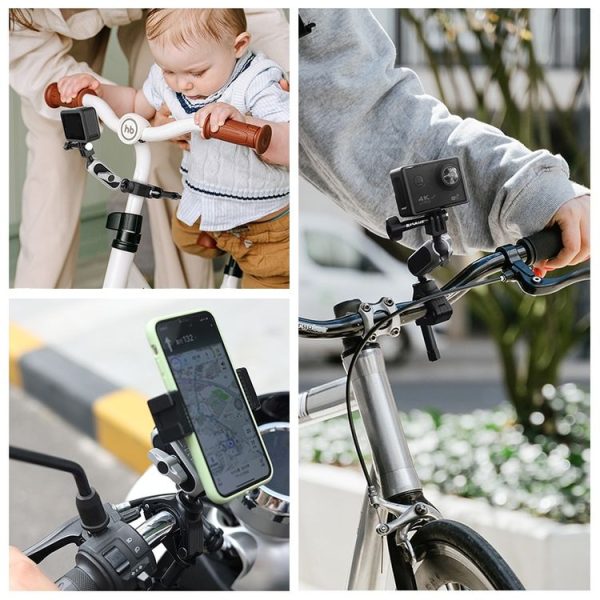 PULUZ Handlebar Arm Mount with Phone Clamp & Mount Adapter & Long Screw - Image 8