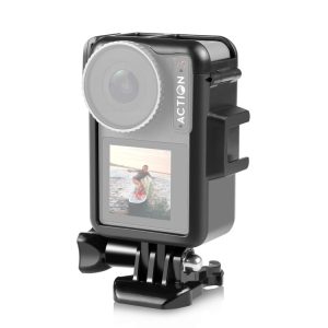 DJI Osmo Action Pro 5 / 4 / 3 PULUZ Vertical Plastic Protective Frame Cage with Cold Shoes (Black)
