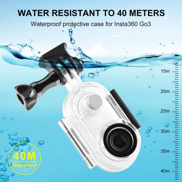 Insta360 GO 3 / GO 3S PULUZ 40m Underwater Waterproof Housing Case with Base Adapter & Screw (Transparent) - Image 5