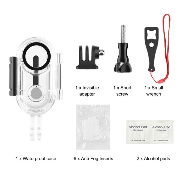 Insta360 GO 3 / GO 3S PULUZ 40m Underwater Waterproof Housing Case with Base Adapter & Screw (Transparent) - Image 8
